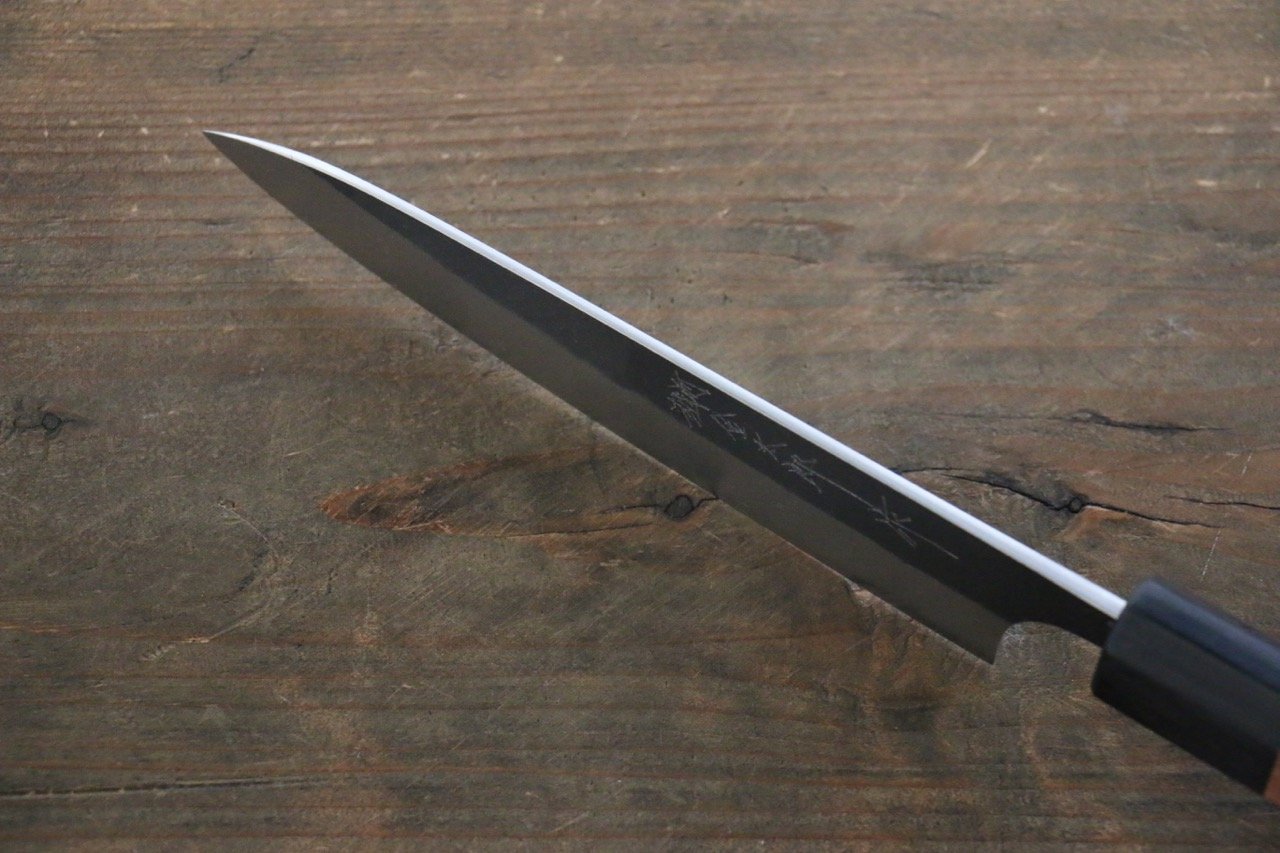 加藤 義実 青スーパー 黒打 ペティナイフ 150mm 黒ホンジュラスローズウッド柄 - 清助刃物