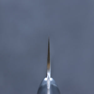 佐治 武士 青スーパー鋼 黒仕上げ ダマスカス 切付牛刀包丁 和包丁 180mm 黒マイカルタ柄 - 清助刃物