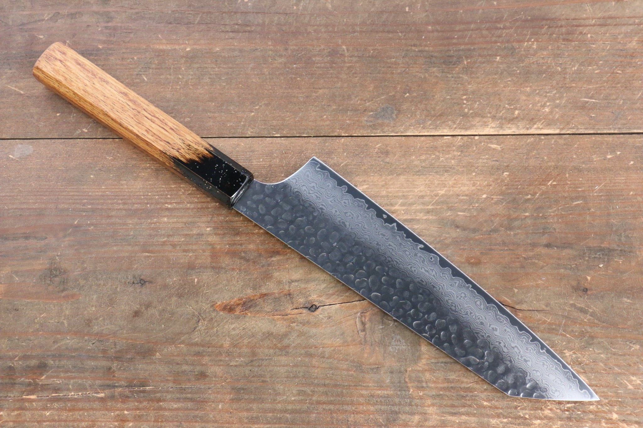 堺 孝行 V金10号 33層ダマスカス 剣型牛刀包丁  190mm 樫の木漆塗り(黒伸)柄 - 清助刃物