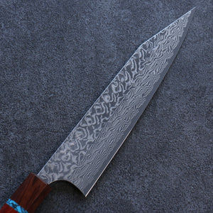 加藤 義実 R2/SG2 ダマスカス 切付牛刀包丁 和包丁 210mm パドック (ターコイズリング付き)柄 - 清助刃物