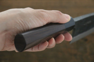 岩井 貴行 白ニ鋼 黒打 出刃包丁 和包丁 150mm 紫檀柄 - 清助刃物