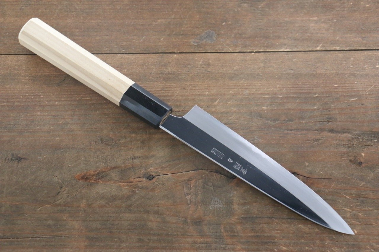 重陽 白鋼 鏡面仕上げ ペティーナイフ  150mm 朴柄 - 清助刃物