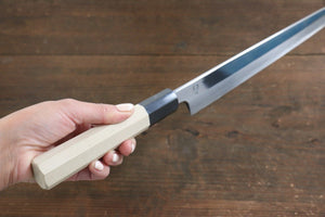重陽 白鋼 鏡面仕上げ 剣型柳刃包丁 和包丁 300mm 朴柄 - 清助刃物