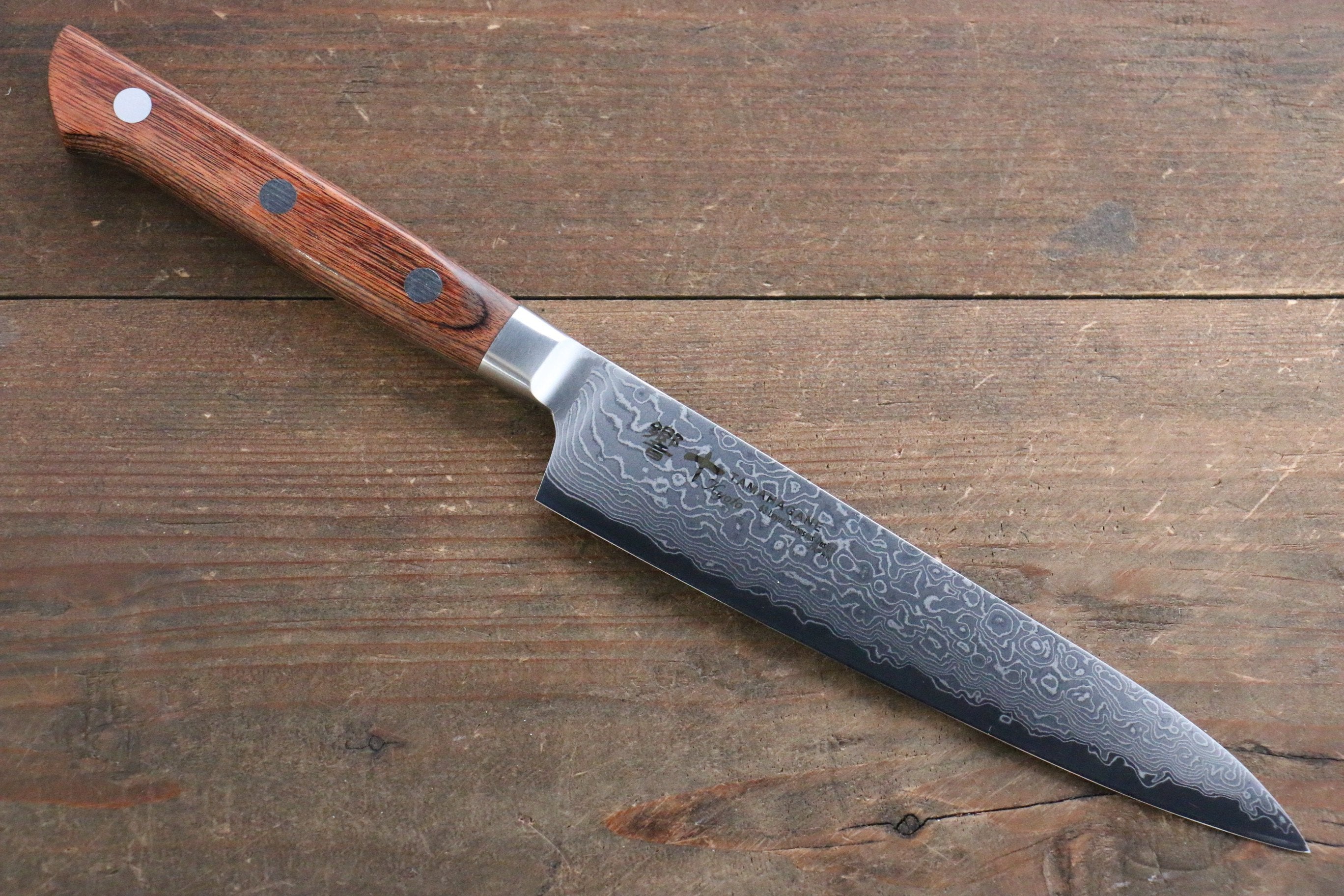 関の刃物 ペティナイフ 150mm 関兼常作 ダマスカス 33層 両刃 果物包丁ねねちのペティナイフ