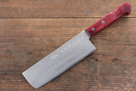 山本 直 SG2 ダマスカス 磨き仕上げ 菜切包丁  165mm 赤合板柄 - 清助刃物