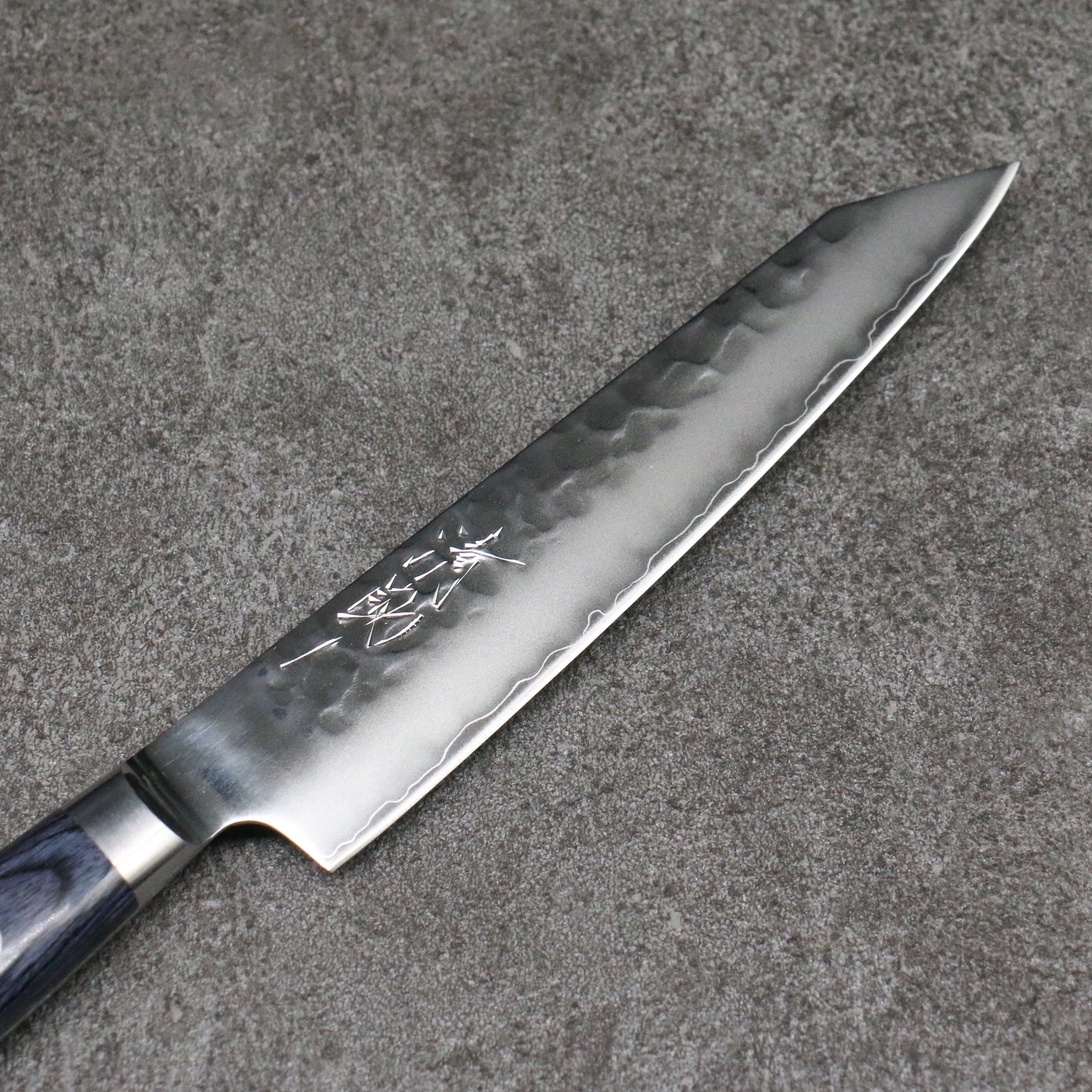 清助 青槌 AUS10 鎚目 切付ペティナイフ 和包丁 145mm 合板 (紺色)柄 - 清助刃物