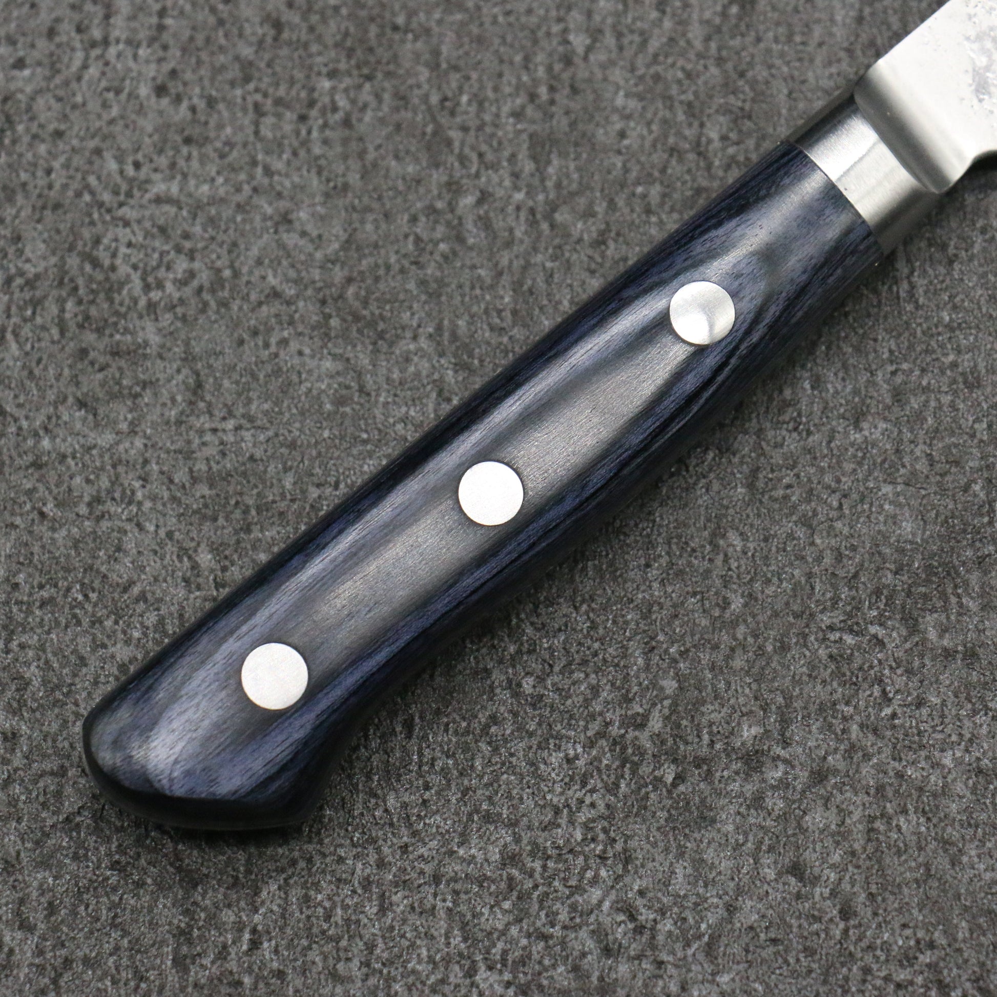 清助 青ニ鋼 梨地 切付ペティナイフ 和包丁 145mm 合板 (紺色)柄 - 清助刃物