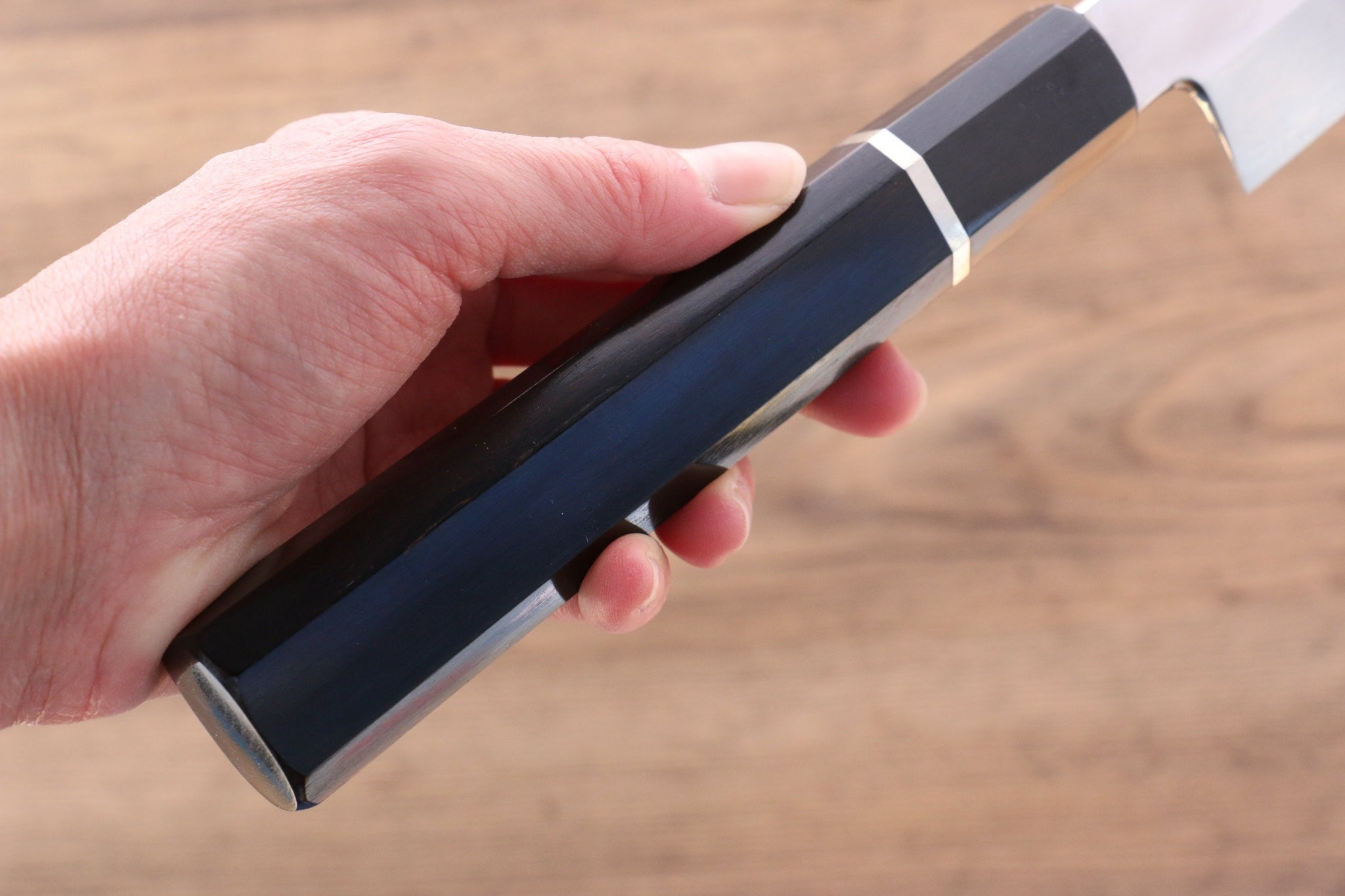 堺 孝行  富士山 本焼 白ニ鋼 鏡面仕上げ 柳刃包丁  300mm リング付き黒檀柄 鞘付き - 清助刃物