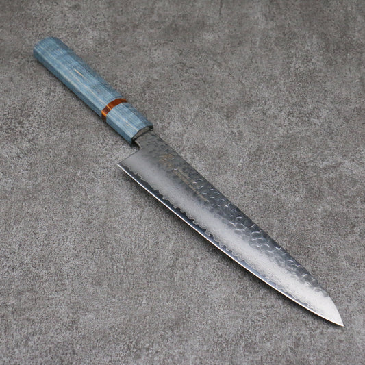 堺 孝行 V金10号 33層ダマスカス 牛刀包丁 和包丁 210mm スタビライズドウッド 藍 柄 - 清助刃物
