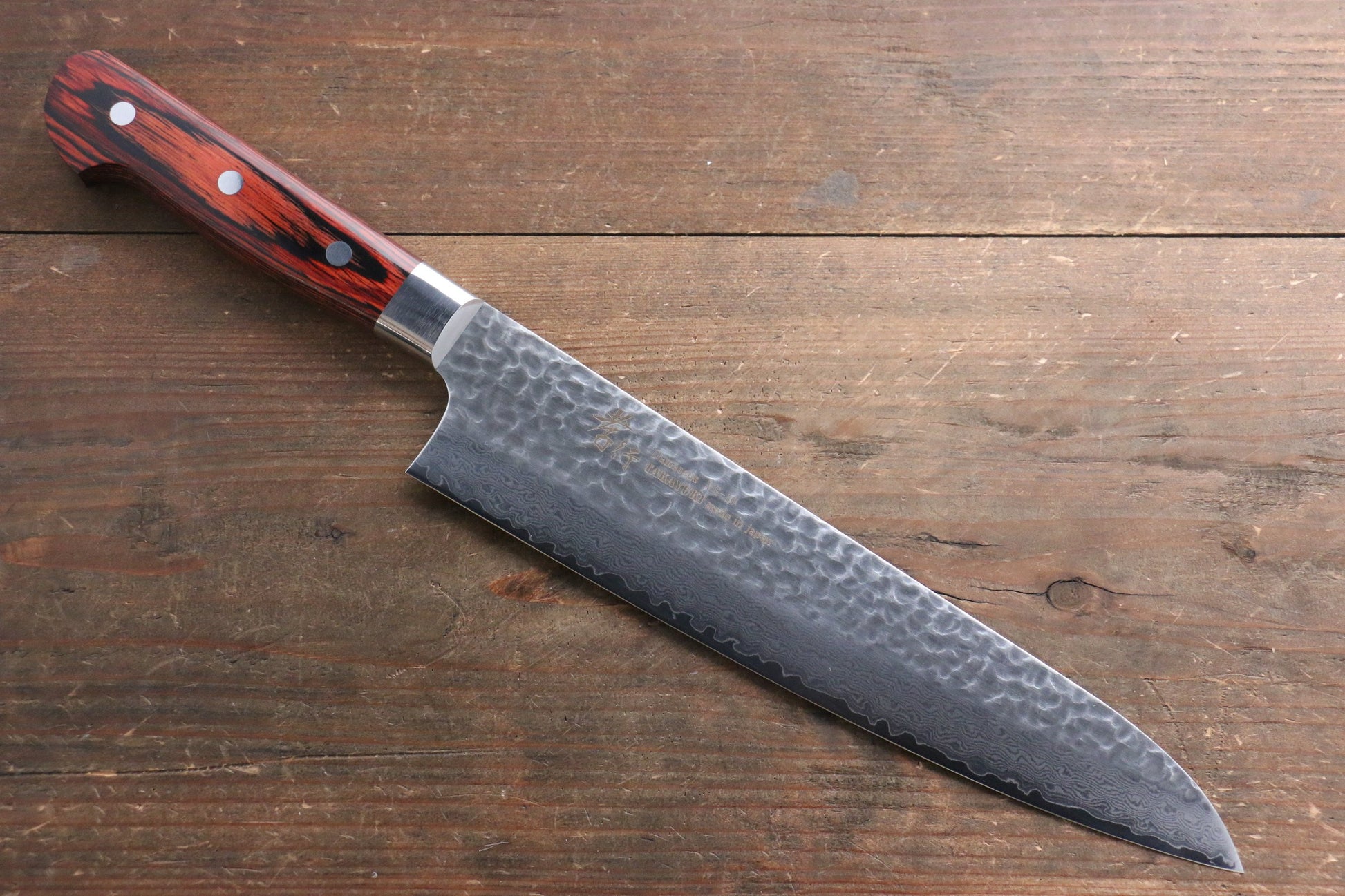 Sakai Takayuki VG10 33 Layer Damascus  Sujihiki 240mm, Gyuto 210mm, Santoku 180mm & Petty 120mm Set - 清助刃物