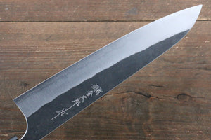加藤 義実 青スーパー鋼 黒打 牛刀包丁 240mm 漆塗り柄 鞘付き - 清助刃物
