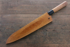 加藤 義実 青スーパー鋼 黒打 牛刀包丁 240mm 漆塗り柄 鞘付き - 清助刃物