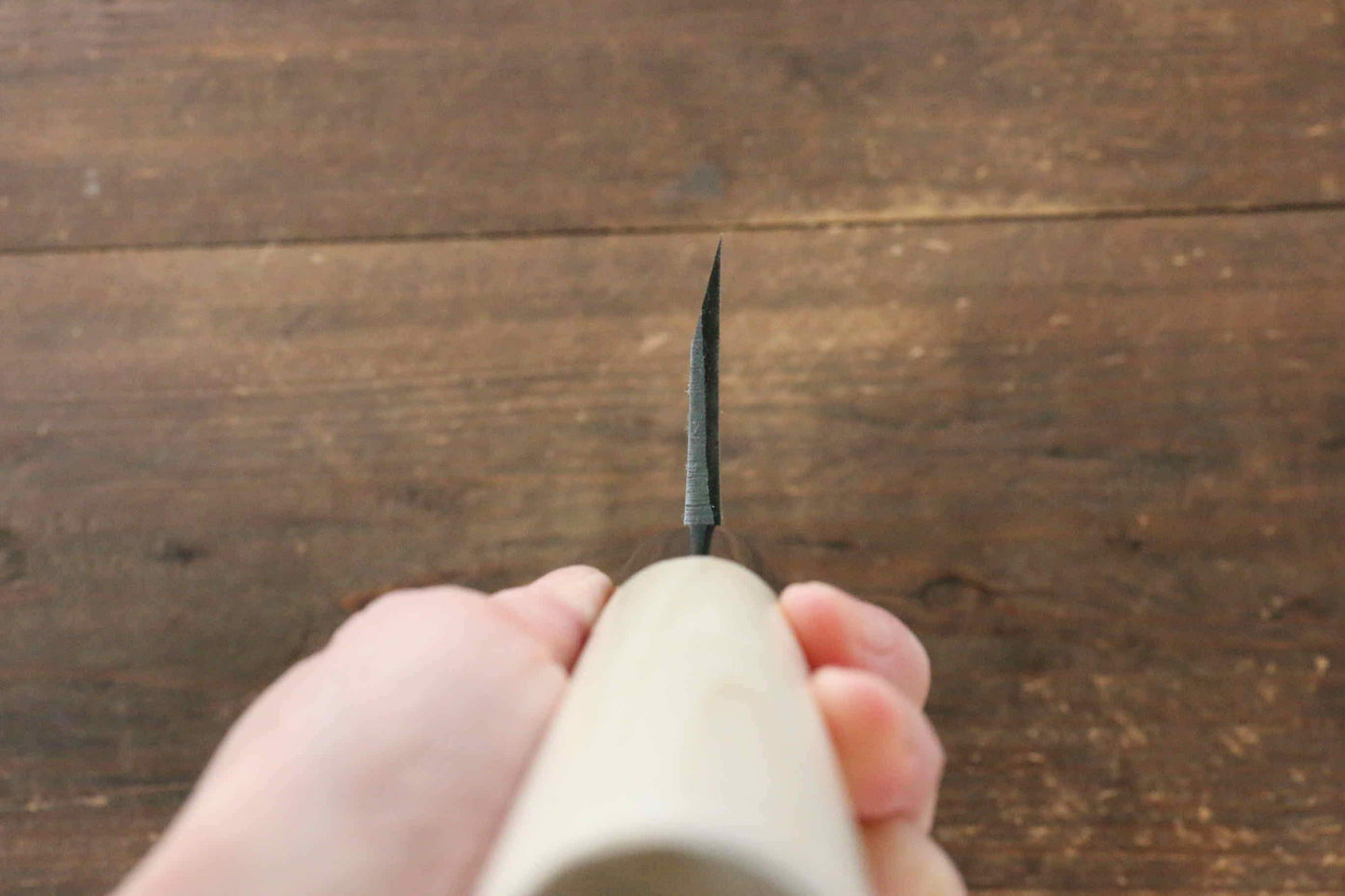 堺 孝行 霞研 白鋼 タコの彫刻入り 出刃包丁  朴柄 - 清助刃物