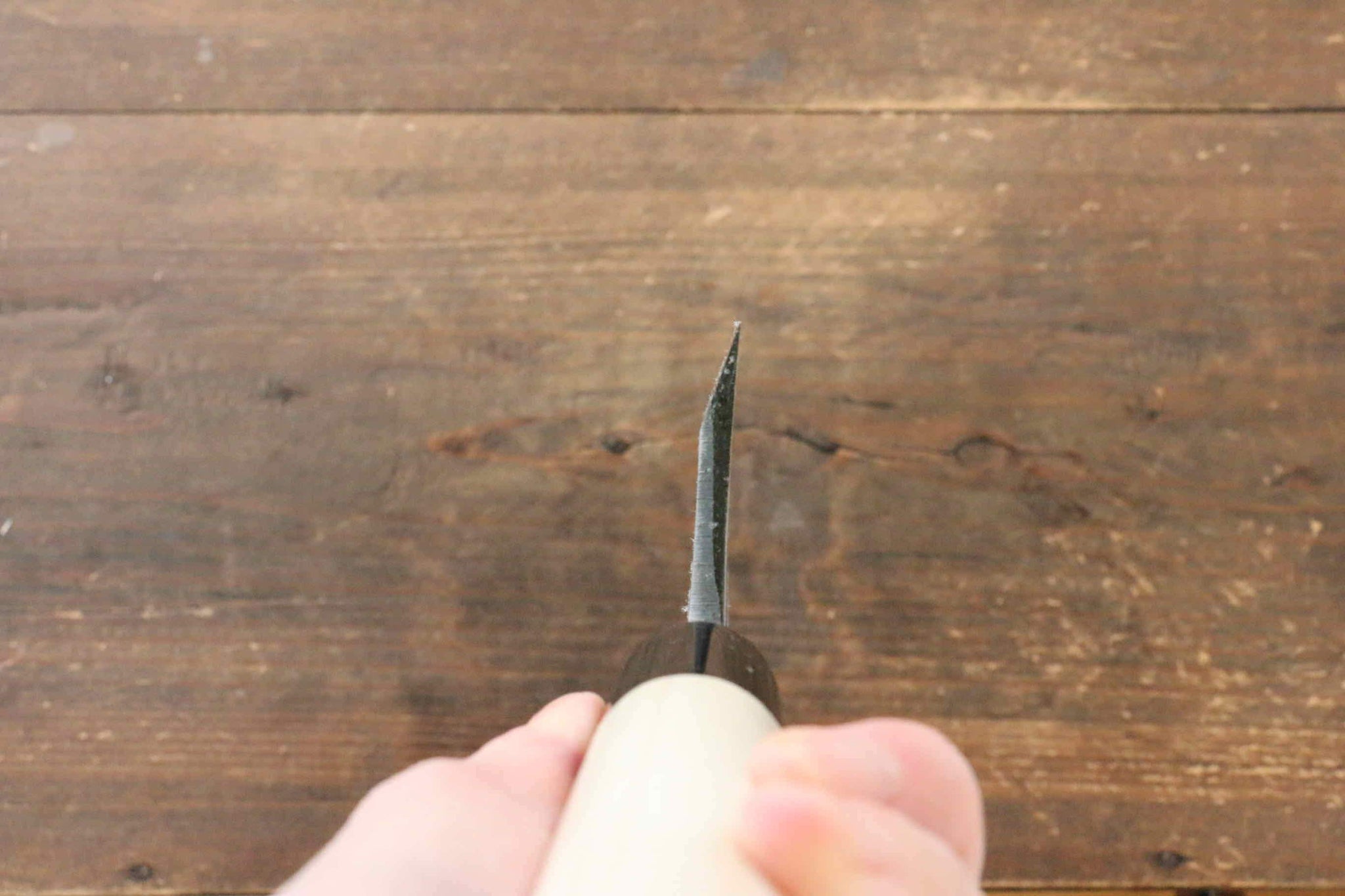 堺 孝行 霞研 白鋼 ワニの彫刻入り 出刃包丁  朴柄 - 清助刃物