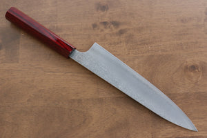 小林 圭 R2/SG2 ダマスカス 牛刀包丁 和包丁 210mm 赤漆塗り柄 - 清助刃物