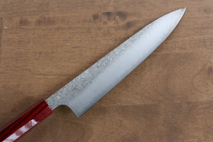 小林 圭 R2/SG2 ダマスカス 牛刀包丁 和包丁 210mm 赤漆塗り柄 - 清助刃物