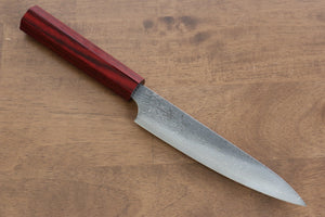 小林 圭 R2/SG2 ダマスカス ペティーナイフ  150mm 赤漆塗り柄 - 清助刃物