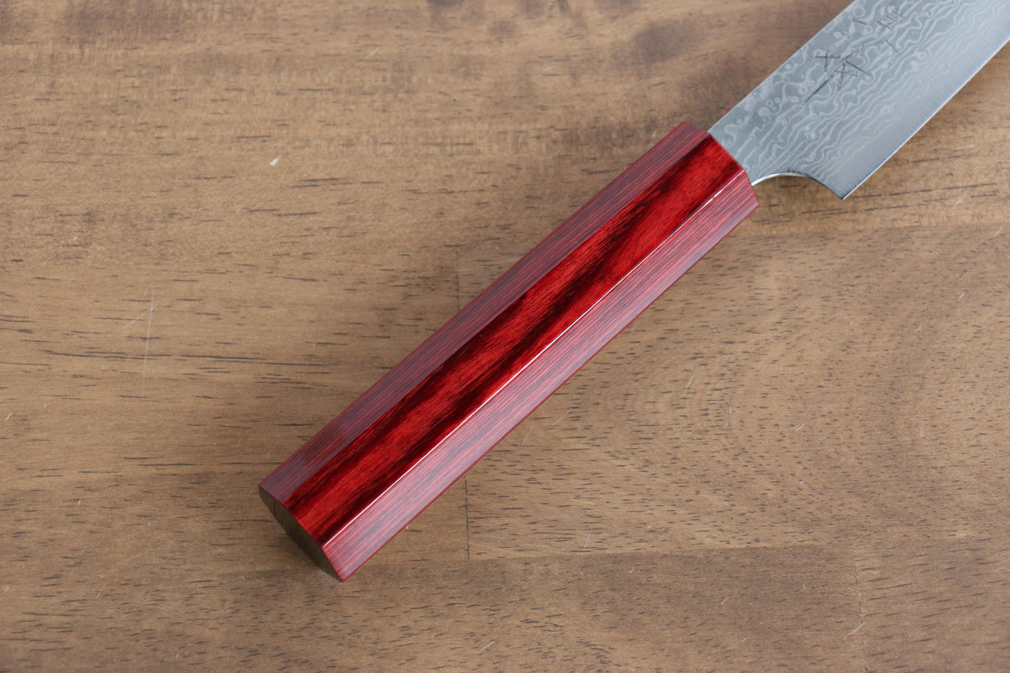 小林 圭 R2/SG2 ダマスカス ペティーナイフ  150mm 赤漆塗り柄 - 清助刃物