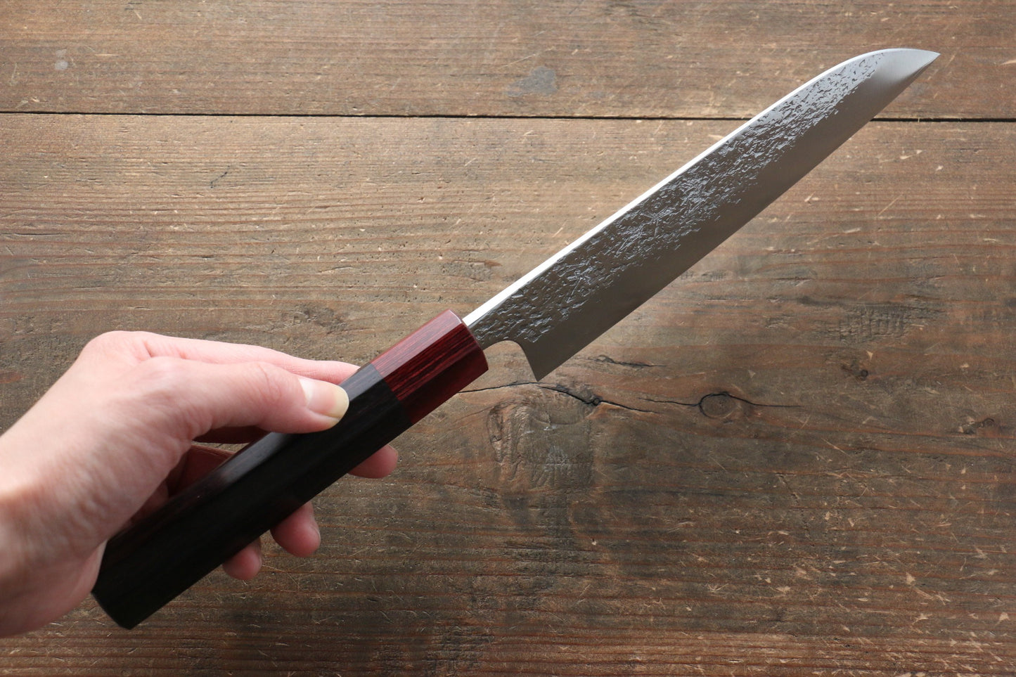 Yu Kurosaki Shizuku R2/SG Hammered Gyuto Knife 210mm & Santoku Knife 165mm Set - 清助刃物