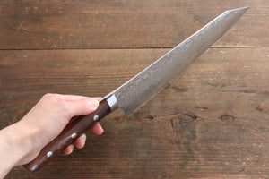 佐治 武士 R2/SG2 ダイヤモンド仕上げ ダマスカス 切付包丁 和包丁 240mm アイアンウッド柄 - 清助刃物
