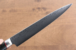 清助 V金10号 鏡面仕上げ ダマスカス スライサーナイフ 和包丁 210mm 黒マイカルタ柄 - 清助刃物