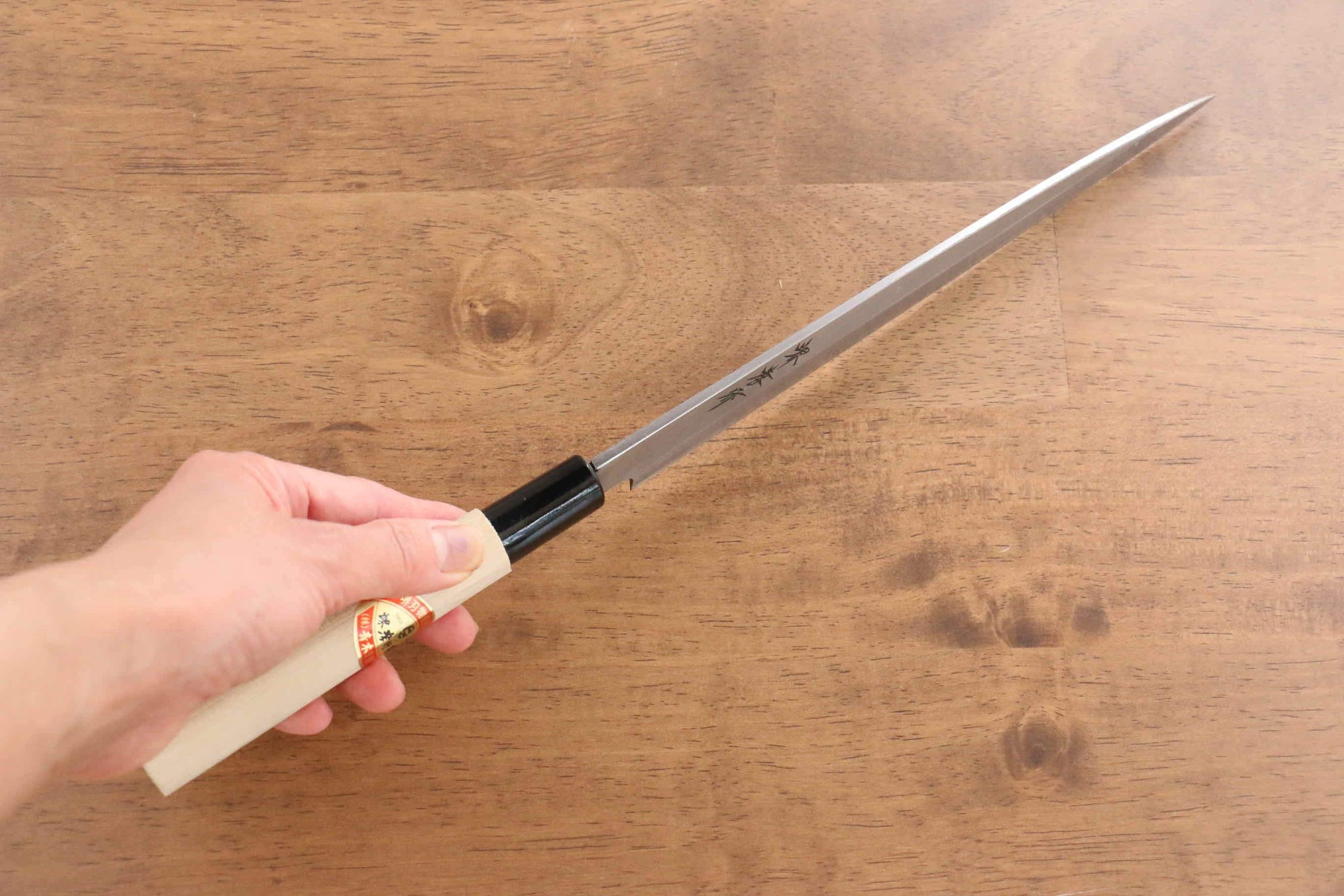 堺 孝行 霞研 白鋼 ふぐ引き包丁  朴柄 - 清助刃物