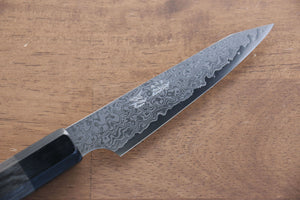 清助 V金10号 33層ダマスカス 切付ペティナイフ 和包丁 120mm グレー合板柄 - 清助刃物