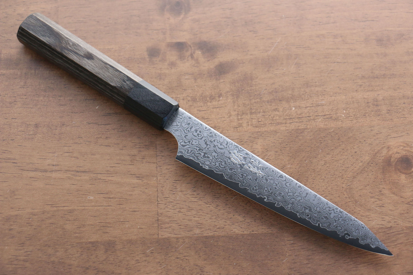 清助 V金10号 33層ダマスカス 切付ペティナイフ  150mm グレー合板柄 - 清助刃物