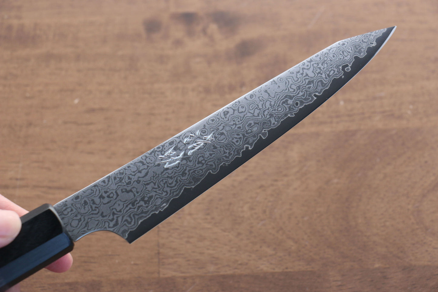 清助 V金10号 33層ダマスカス 切付ペティナイフ  150mm グレー合板柄 - 清助刃物