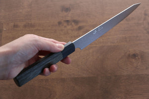 清助 V金10号 33層ダマスカス 切付ペティナイフ 和包丁 180mm グレー合板柄 - 清助刃物