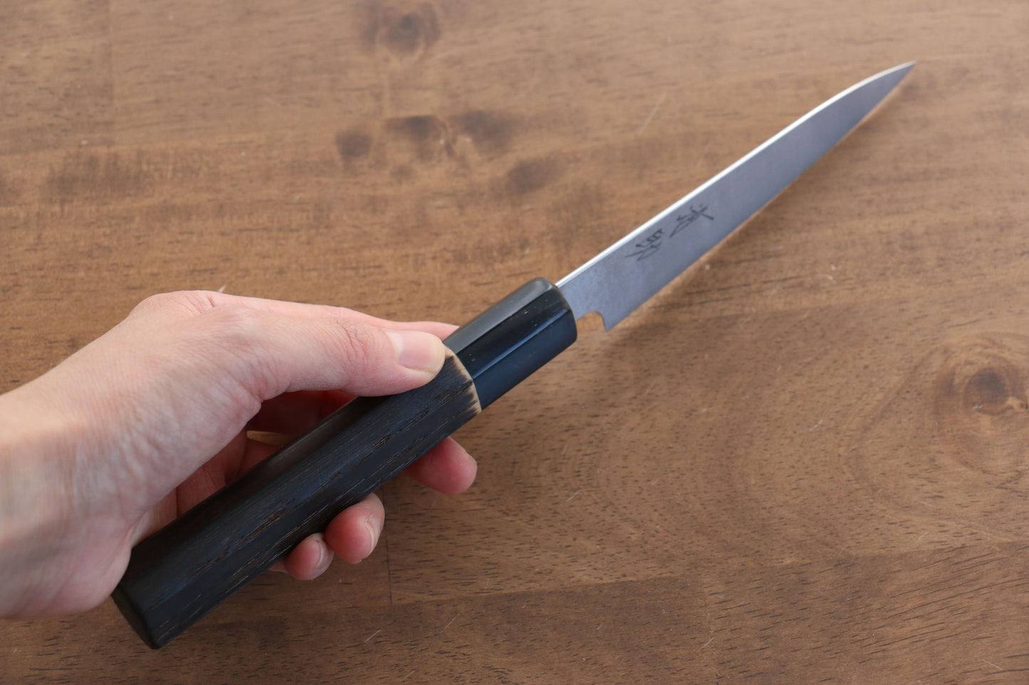 清助 スウェーデン鋼 ペティーナイフ  120mm 焼き栗柄 - 清助刃物