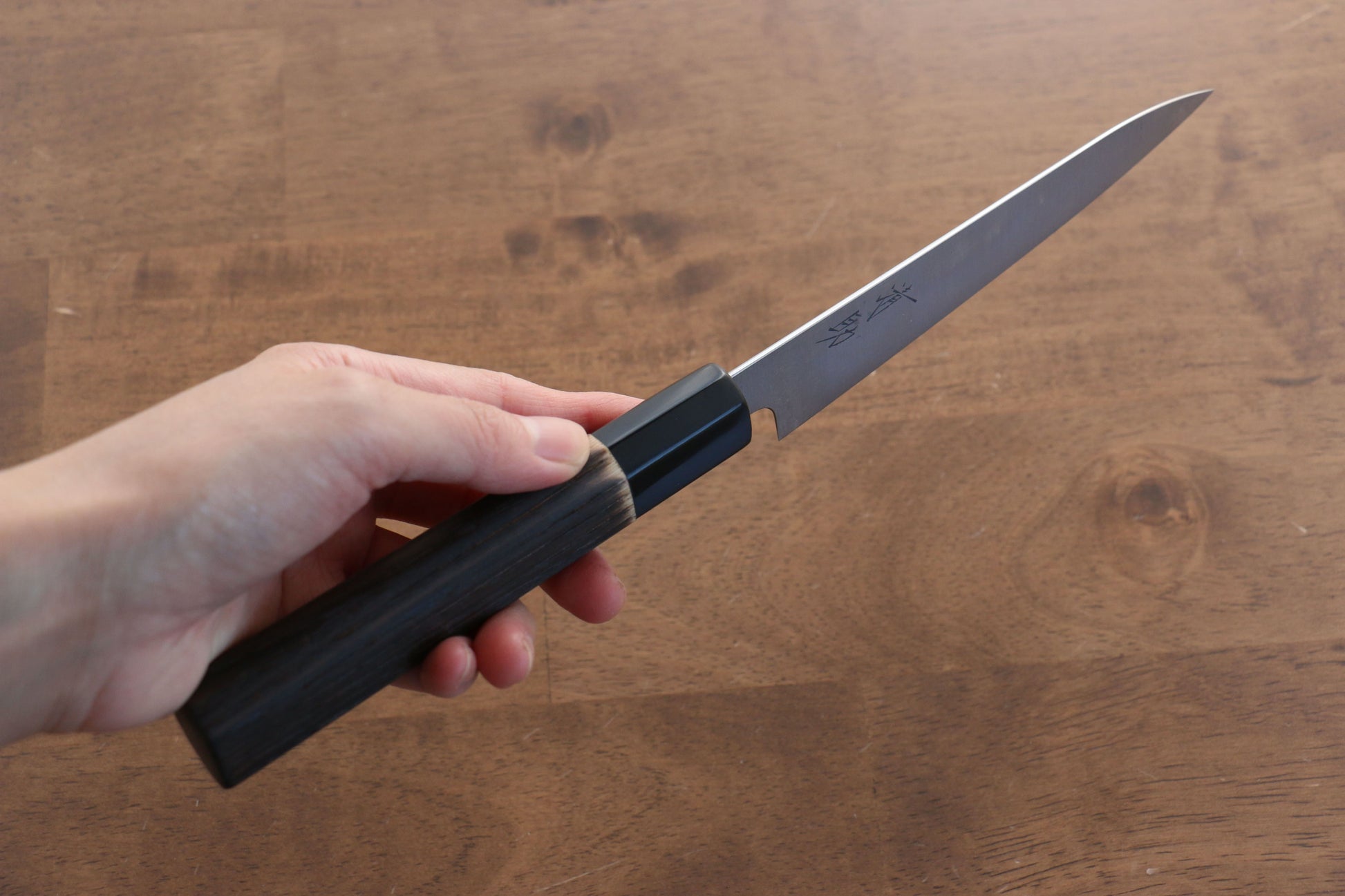 清助 スウェーデン鋼 ペティーナイフ  150mm 焼き栗柄 - 清助刃物