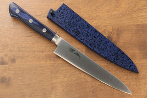 清助 青天 モリブデン鋼（MOL） ペティーナイフ 和包丁 150mm 青合板柄 鞘付き - 清助刃物