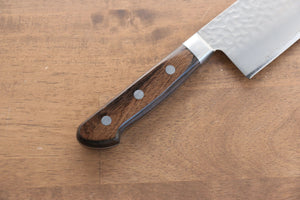清助 AUS8 鎚目 菜切包丁 和包丁 165mm 茶合板柄 - 清助刃物