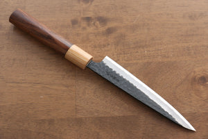 清助 黒白 青スーパー鋼 鎚目 ペティーナイフ 和包丁 135mm モラド柄 - 清助刃物