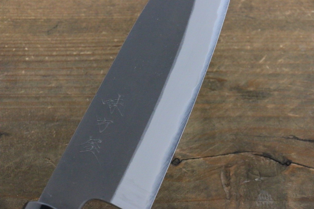 Mutsumi Hinoura White Steel Kurouchi Finished Santoku Japanese Chef Knife 165mm - 清助刃物