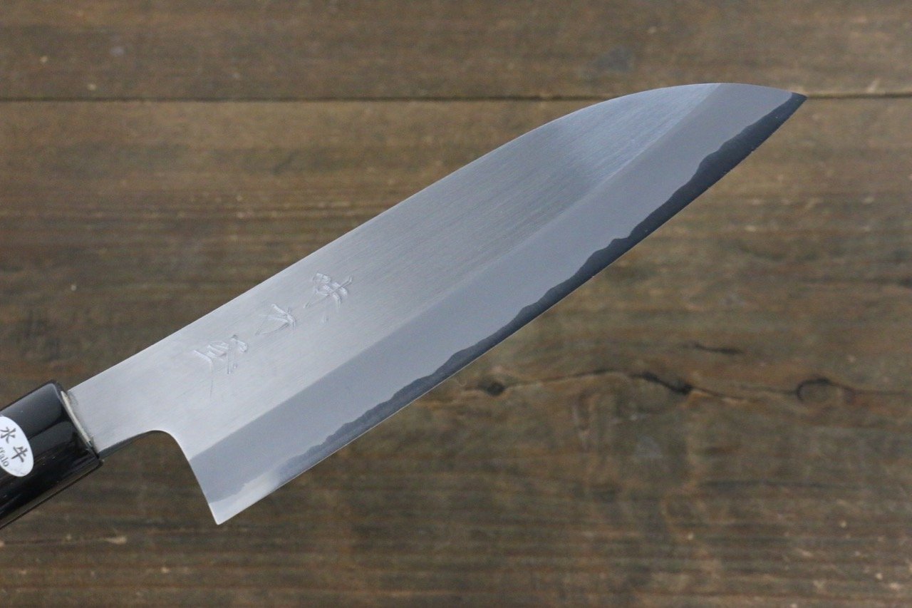 Mutsumi Hinoura White Steel Migaki Finished Santoku Japanese Chef Knife 165mm - 清助刃物