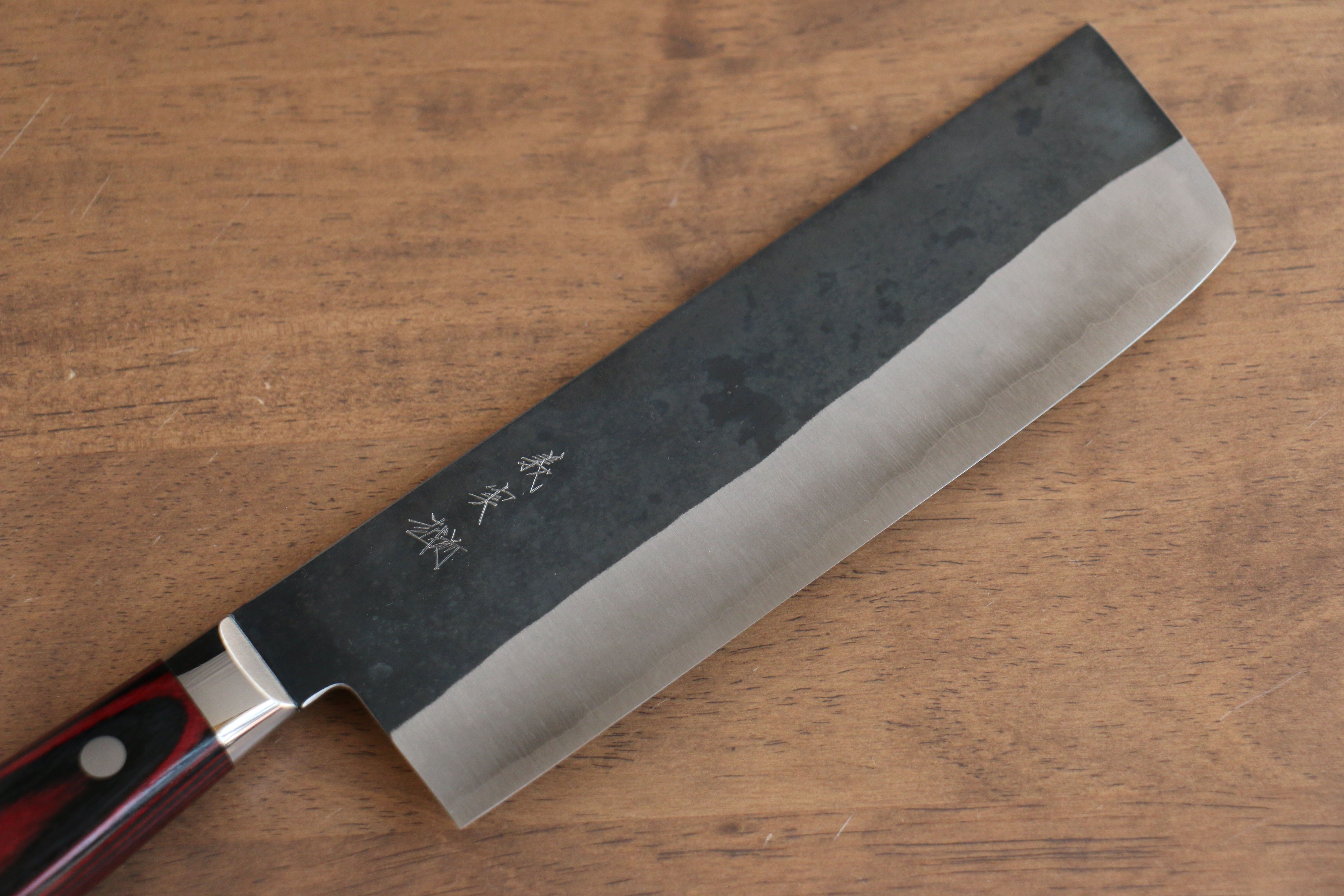 加藤 義実 青スーパー鋼 黒打 菜切包丁 170mm 合板柄 – 清助刃物