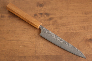 加藤 義実 V金10号 ダマスカス ペティーナイフ 和包丁 150mm オリーブの木柄 - 清助刃物