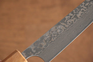 加藤 義実 V金10号 ダマスカス ペティーナイフ 和包丁 150mm オリーブの木柄 - 清助刃物