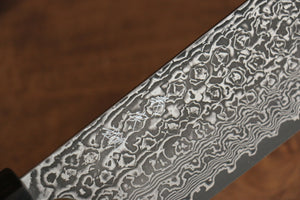 加藤 義実 V金10号 ダマスカス 菜切包丁 和包丁 165mm エンジュ漆塗り(黒）柄 - 清助刃物