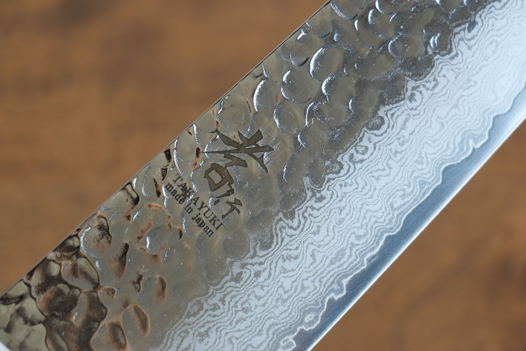 堺 孝行 V金10号 33層ダマスカス 剣型牛刀包丁  190mm 牛骨柄 鞘付き - 清助刃物