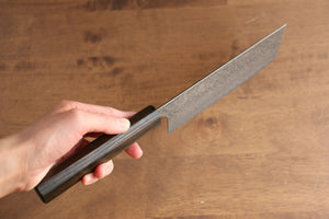 加藤 義実 V金10号 ダマスカス 菜切包丁 和包丁 165mm エンジュ漆塗り(黒）柄 - 清助刃物