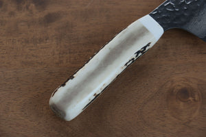 堺 孝行 V金10号 33層ダマスカス 剣型牛刀包丁 和包丁 190mm 牛骨柄 鞘付き - 清助刃物