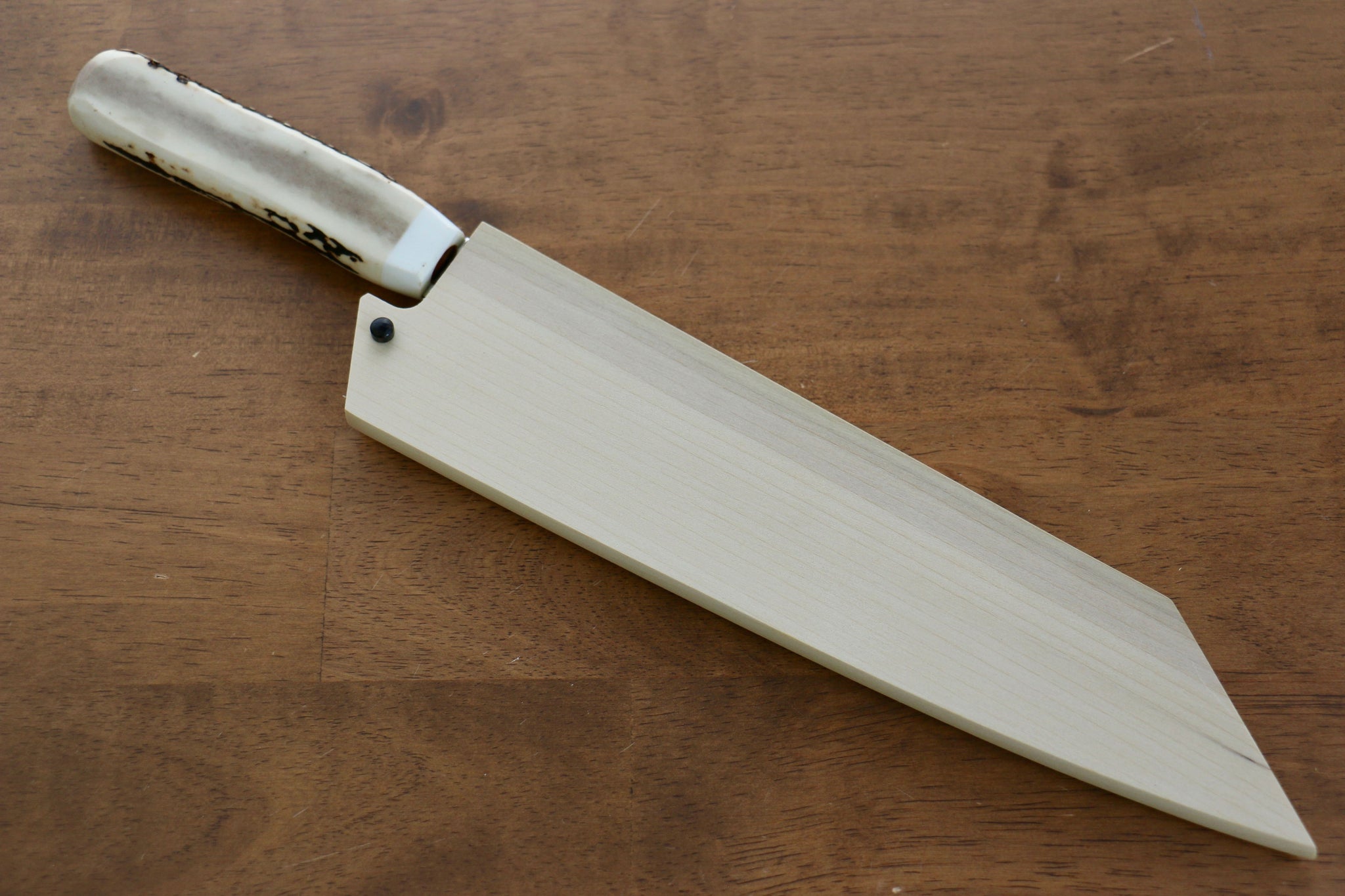 堺 孝行 V金10号 33層ダマスカス 剣型牛刀包丁  190mm 牛骨柄 鞘付き - 清助刃物