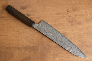 加藤 義実 V金10号 ダマスカス 牛刀包丁 和包丁 210mm エンジュ漆塗り(黒）柄 - 清助刃物