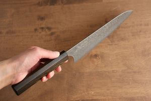 加藤 義実 V金10号 ダマスカス 牛刀包丁 和包丁 210mm エンジュ漆塗り(黒）柄 - 清助刃物