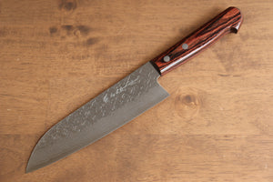 加藤 義実 V金10号 鎚目(角) 三徳包丁  170mm 茶合板柄 - 清助刃物