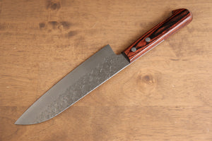 加藤 義実 V金10号 鎚目(角) 三徳包丁  170mm 茶合板柄 - 清助刃物