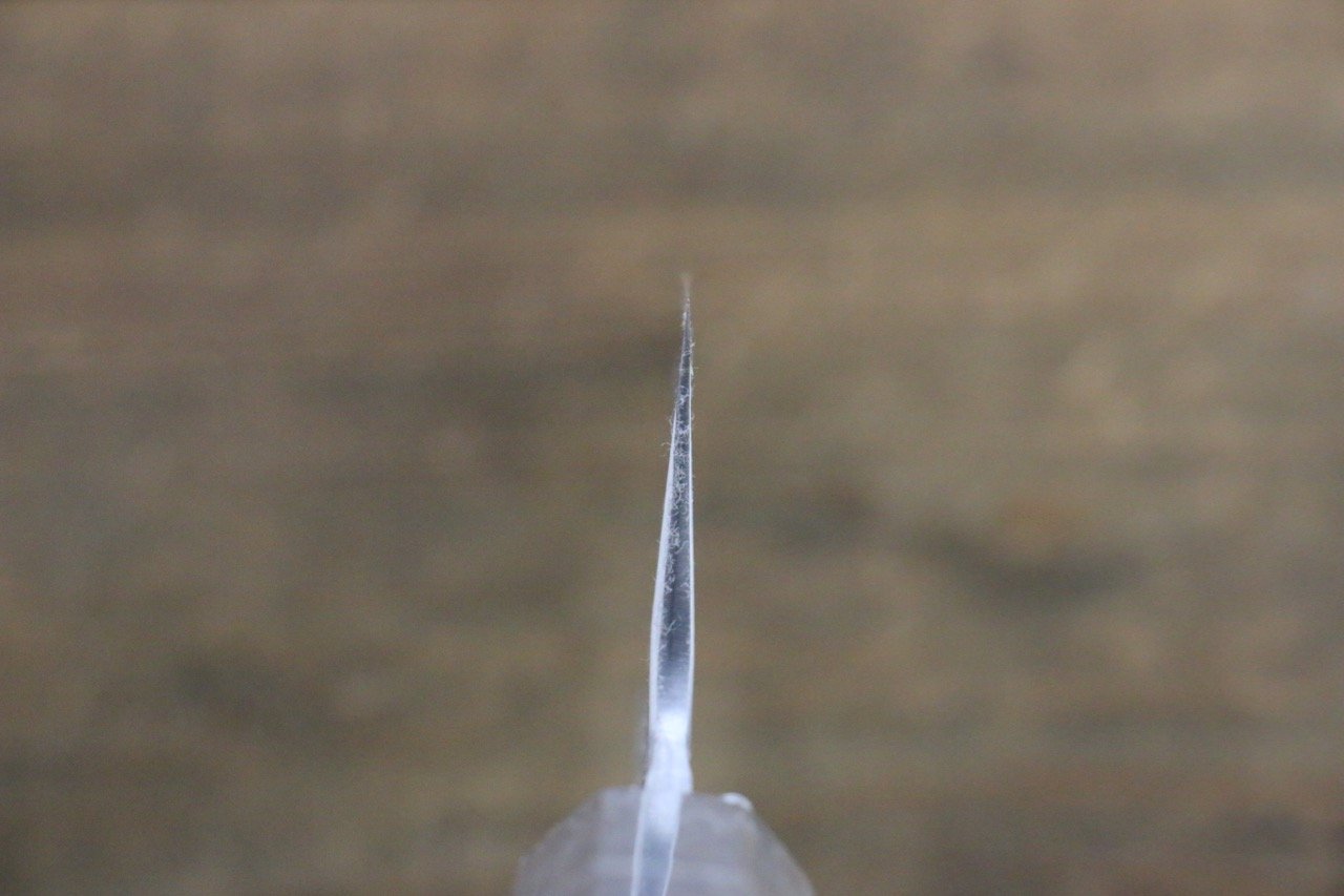 堺 孝行 焔 青ニ鋼 剣型三徳包丁  195mm 黒檀柄 - 清助刃物